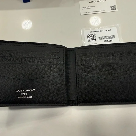 Louis Vuitton Black Taiga Slim Bi-Fold Wallet - Picture 2 of 6